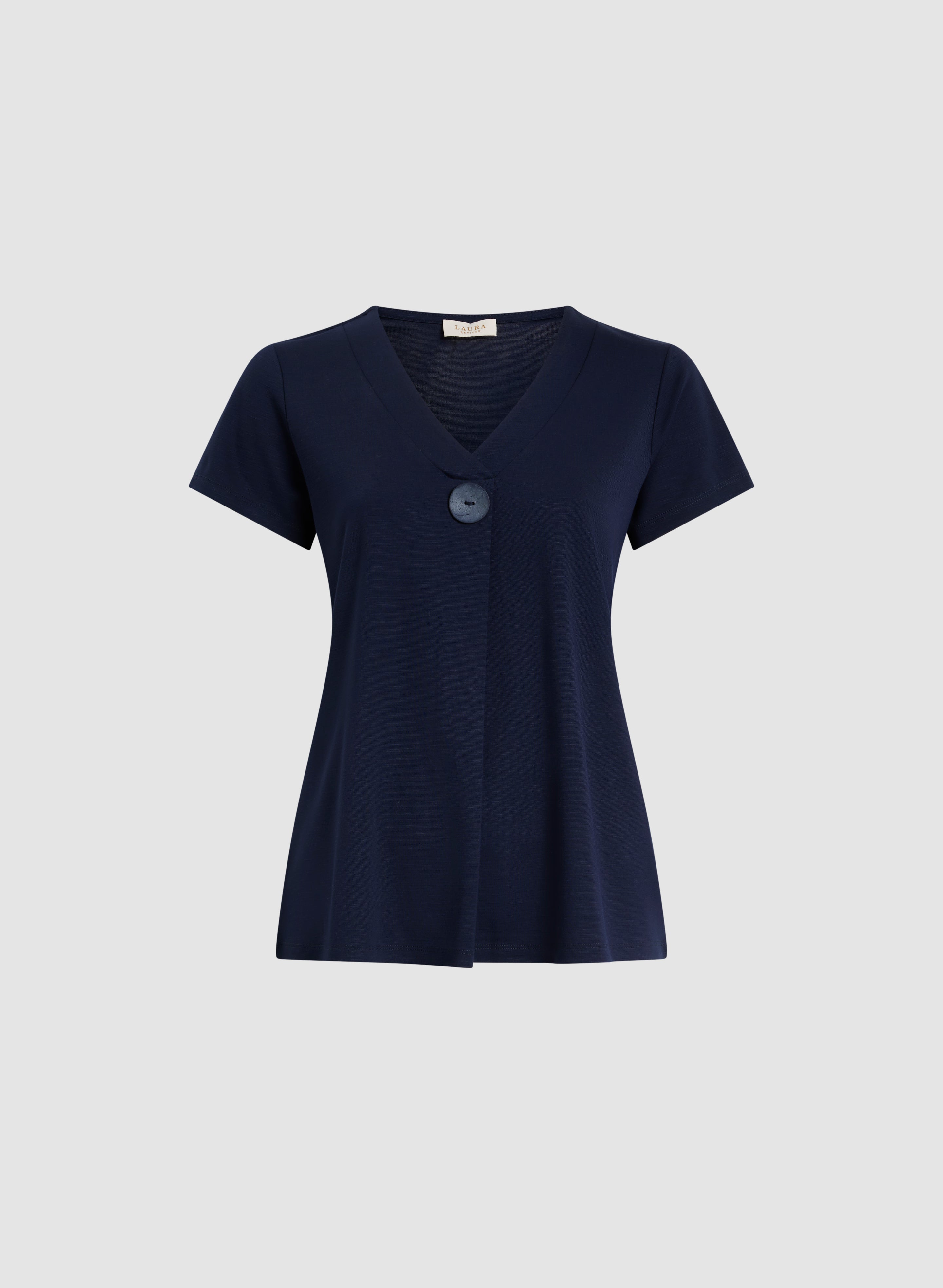 Stylish Decorative Button T-Shirt for Women - Trendy Casual Top with Unique Button Details - Perfect for Everyday Wear, Office Outfits & Weekend Looks