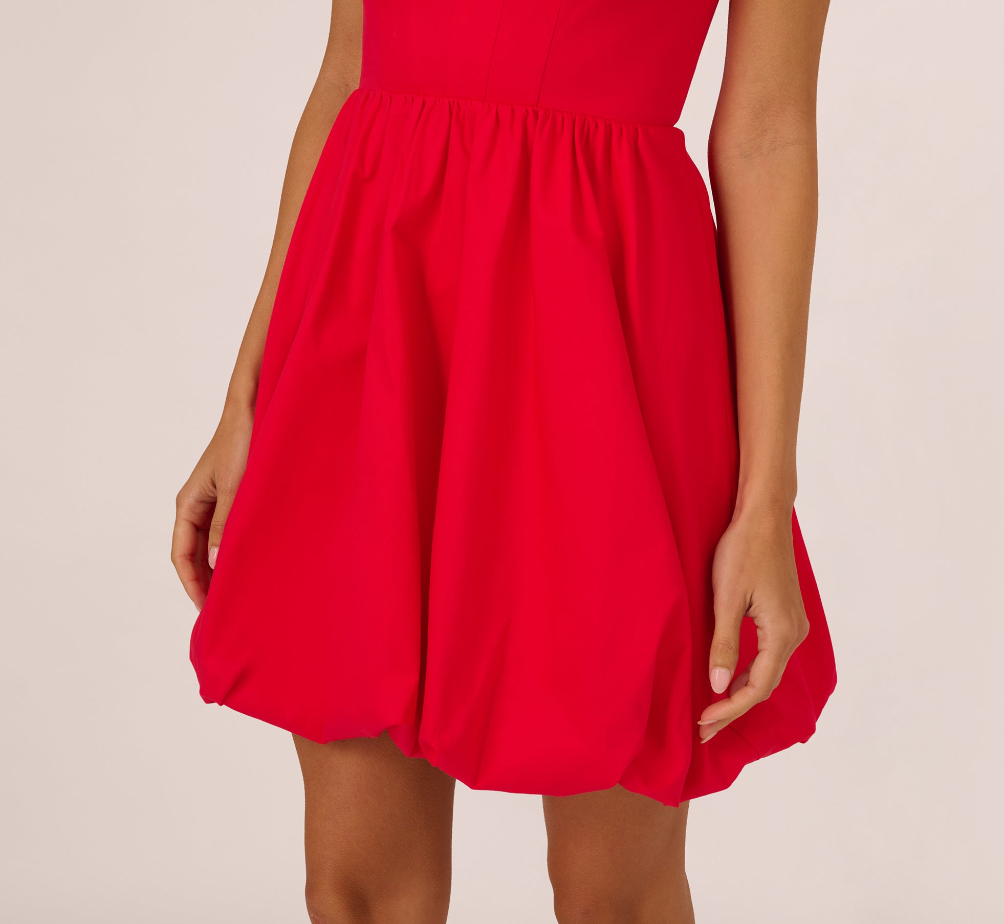 Scarlet Square Neck Bubble Dress for Women - Elegant Party & Evening Wear - Perfect for Weddings, Dates & Special Occasions