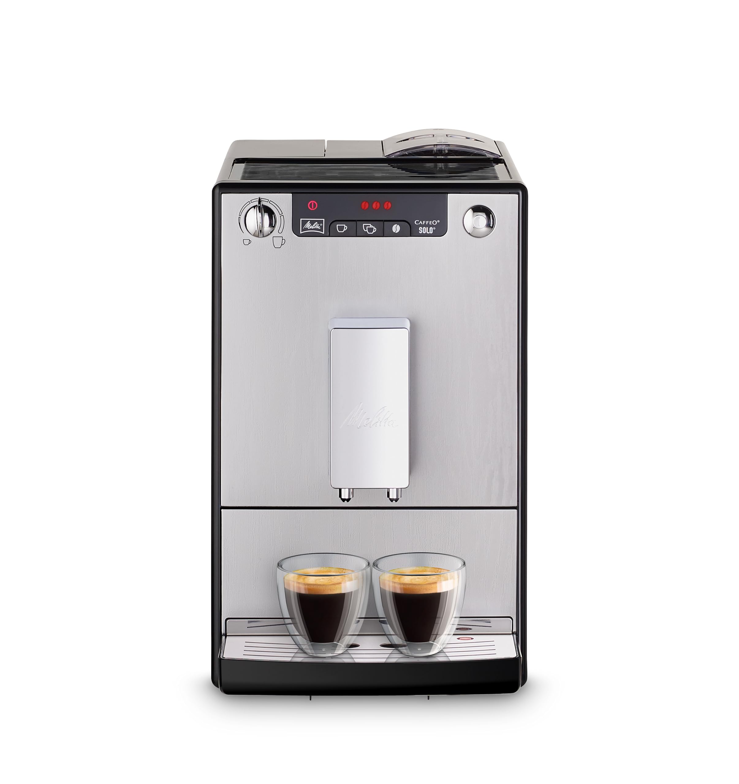 Melitta SOLO E950-103 Compact Bean to Cup Coffee Machine - Automatic Espresso & Cappuccino Maker for Home or Office - Silver/Black - Perfect for Small Kitchens & Workspaces