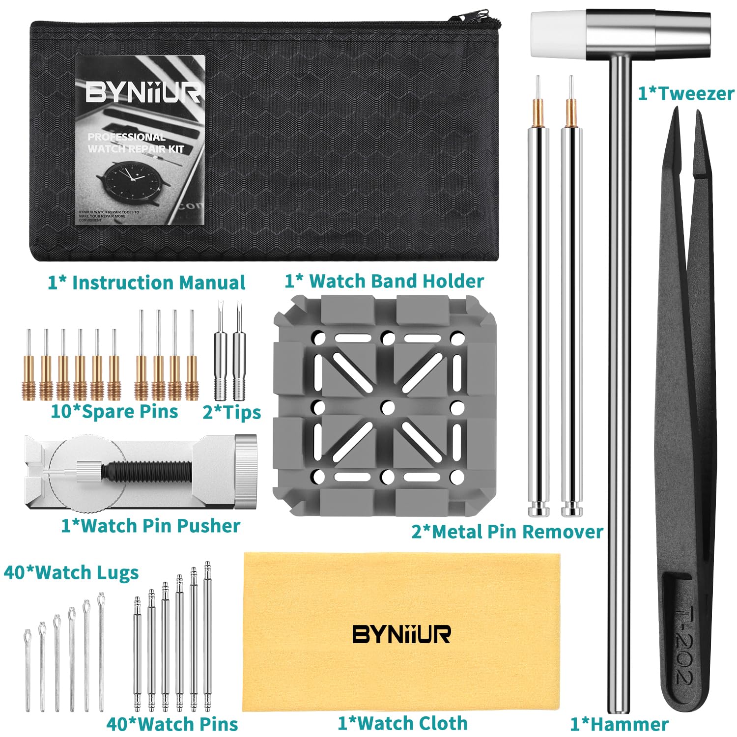 BYNIIUR Watch Link Removal Kit - Adjust & Resize Watch Bands Easily for DIY Watch Repair