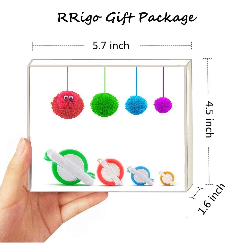 4-Size Pom Pom Maker Kit - DIY Fluffy Yarn Ball Weaving Tool for Knitting, Crochet & Craft Projects - Perfect for Adults & Home Decor, Gifts, Scarf & Hat Accessories