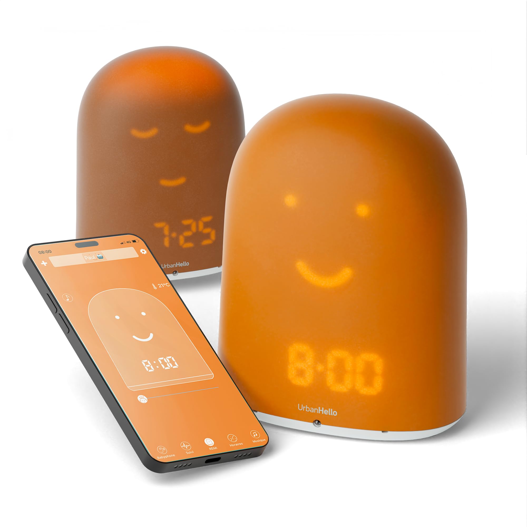 REMI Kids Sleep Trainer & Night Light - Smart Sleep Tracker, Sound Machine, Speaker & Wake-Up Clock with Pumpkin Face - Perfect for Bedtime Routine, Nursery Decor & Toddler Sleep Training