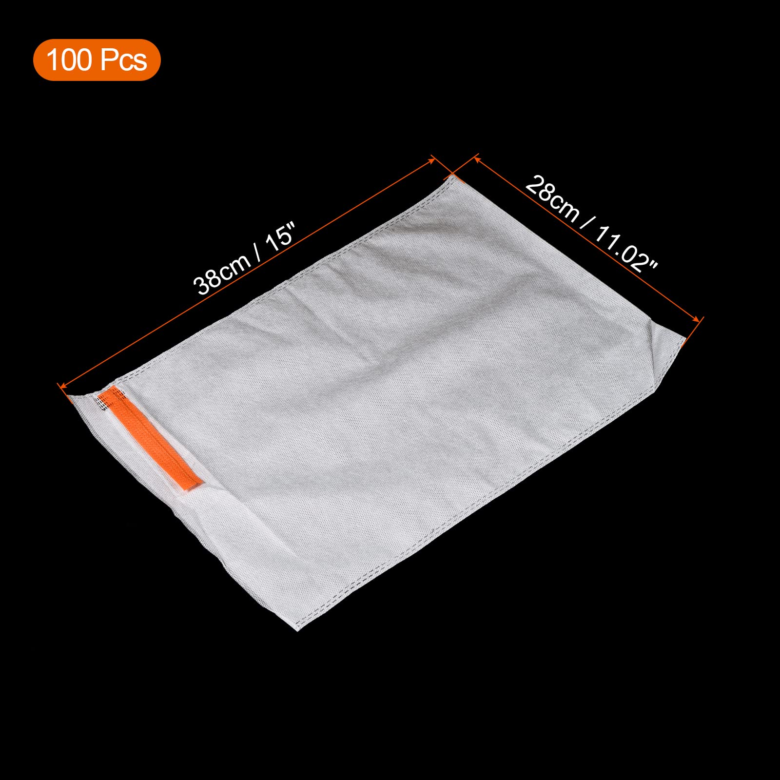 Meccanity 15x11 Inch Non-Woven Fabric Fruit Protection Bags - 100 Pack White Garden Plant Netting Covers for Apples, Pears, Peaches & Flowers | Durable Pest Control & Sun Protection for Organic Gardening