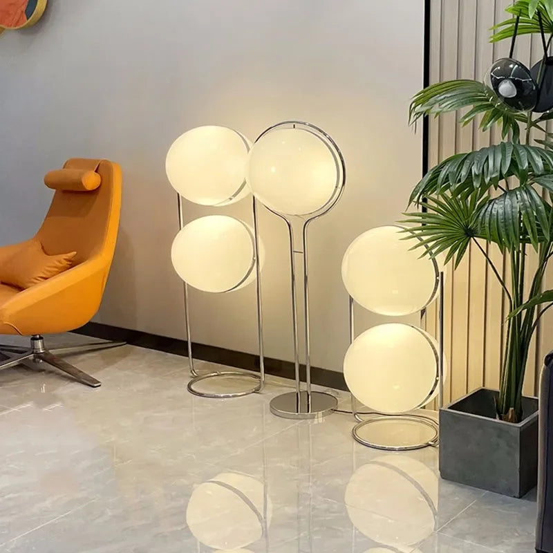 Riley Ball Floor Lamp - Modern LED Standing Light for Living Room, Bedroom & Office - Adjustable Brightness & Warm White Light - Perfect for Reading, Relaxing & Decorating