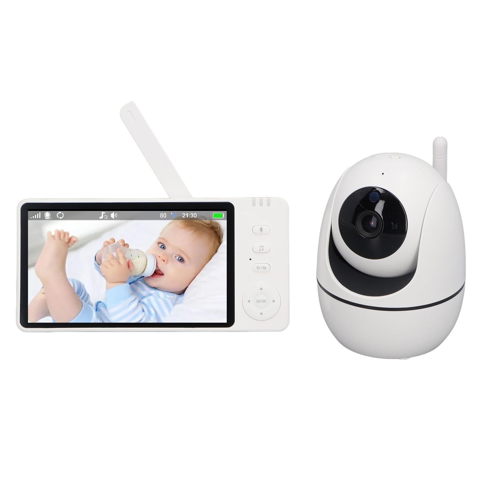 5 Inch HD Baby Monitor with Cry Detection & Night Vision - 100-240V Security Camera for Nursery, Pet Room - US Plug (Perfect for New Parents & Pet Owners)