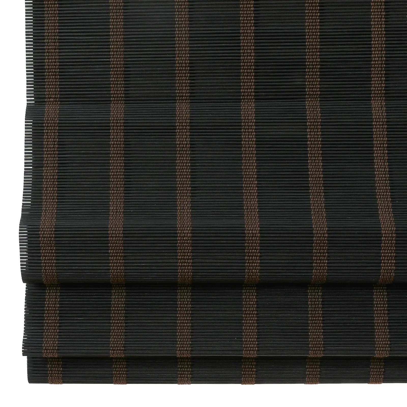 Sybil Bamboo Roman Shade - Black Coffee Window Treatment for Living Room & Bedroom | Eco-Friendly Natural Wood Blinds for Home Decor