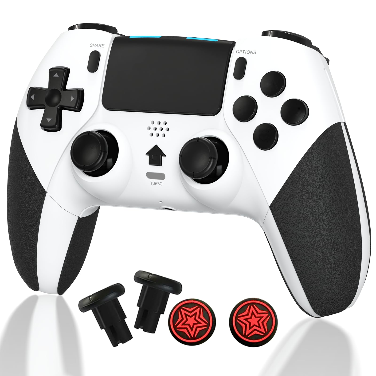 TERIOS Wireless PS4 Controller - Hall Effect Joystick (No Drift), Built-in Speaker, 6-Axis Motion Sensor, Turbo Function - Compatible with PS4/PS4 Pro/PS4 Slim (Black) | Perfect for Gaming, Streaming & Long Play Sessions