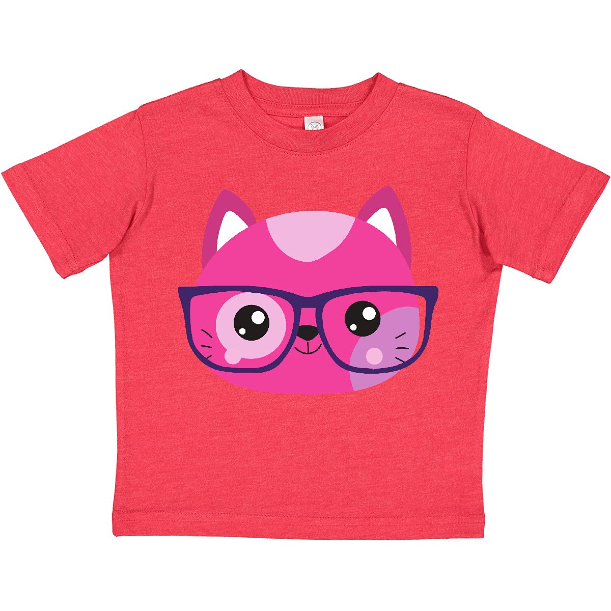 Inktastic Hipster Cat with Glasses - Cute Kitten Toddler T-Shirt for Boys & Girls - Perfect for Playdates, Birthday Parties & Casual Wear