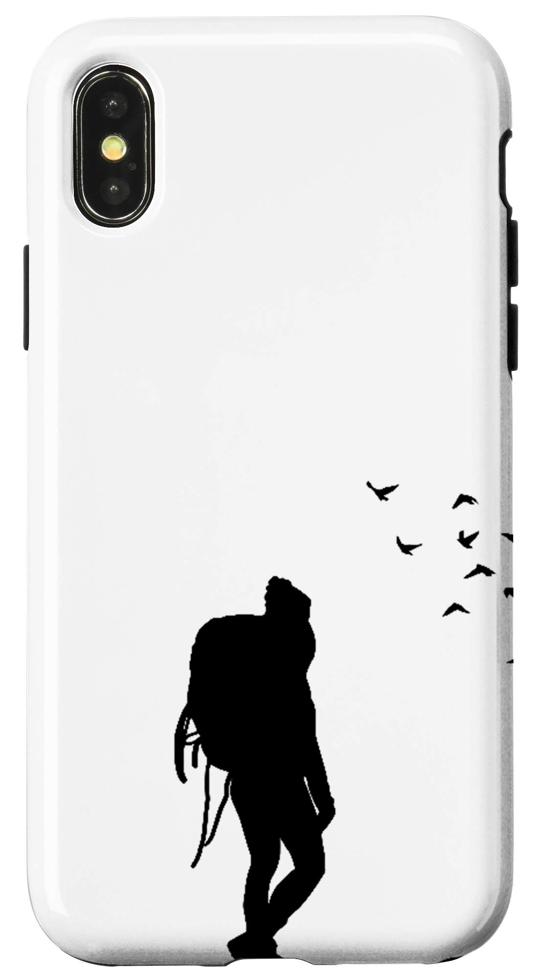 iPhone X/XS Black & White Silhouette Case - Durable Protective Cover for Backpacking, Travel & Outdoor Adventures