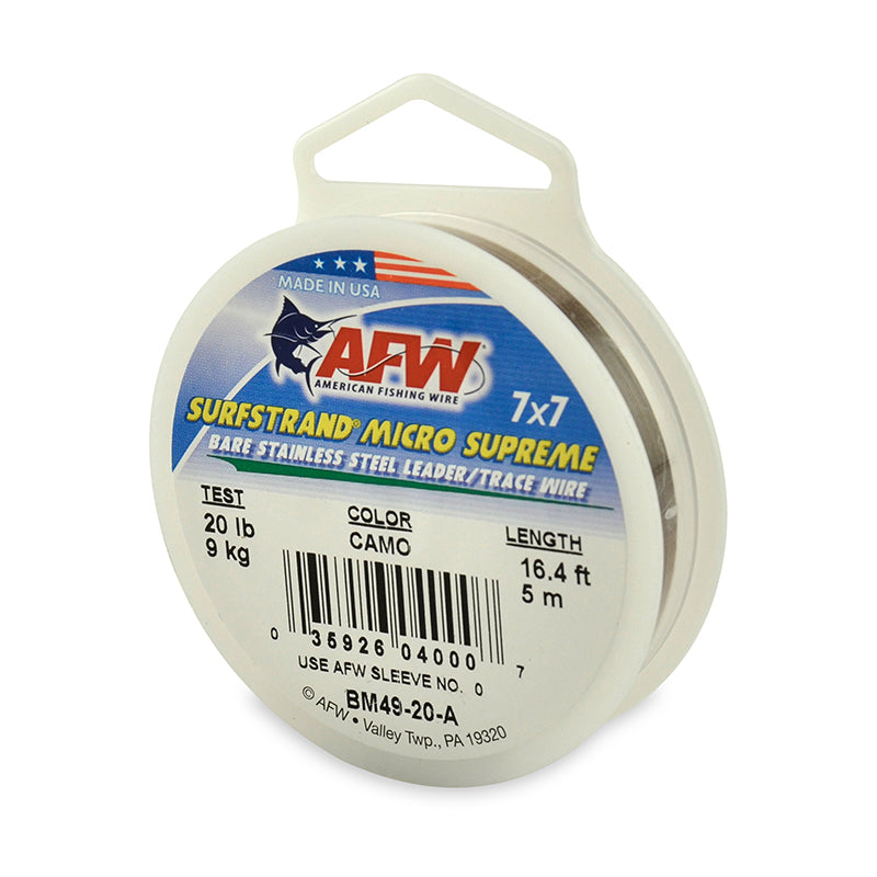 AFW Surfstrand Micro Supreme 7x7 Wire Leader - Premium Saltwater Fishing Leader for Surf, Pier & Jetty Fishing - Corrosion Resistant Stainless Steel Wire for Big Game Fish