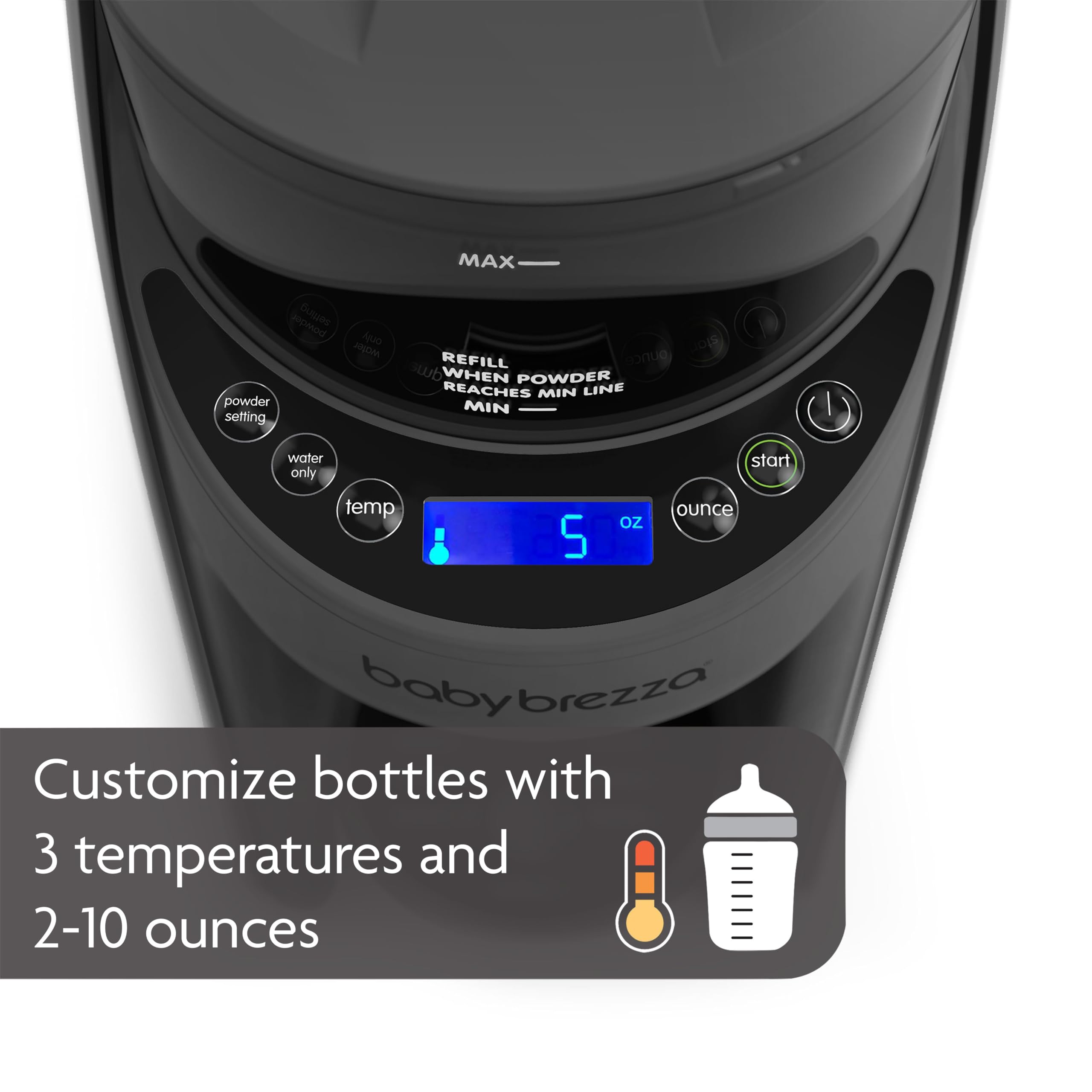 Baby Brezza Formula Pro Advanced Formula Dispenser Machine - Automatic Warm Baby Bottle Maker with Powder Mixing Technology (Charcoal) - Perfect for Late Night Feedings & On-the-Go Parents
