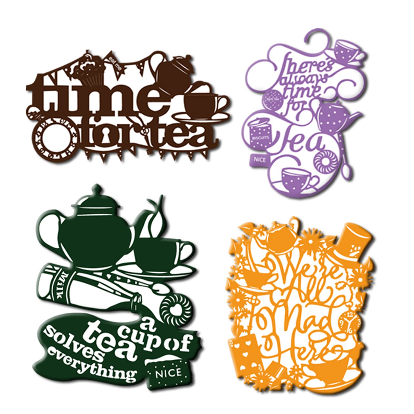 Metal Teapot Teacup Milk Bottle Cutting Dies - Embossing Stencils for Scrapbooking, DIY Greeting Cards, Album Decor - Perfect for Paper Crafts, Wedding Invitations & Home Decor Projects
