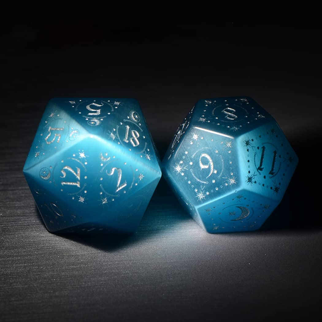 Premium Aqua Blue Opal D&D Dice Set - 7-Piece Polyhedral RPG Dice for Dungeons & Dragons, Pathfinder, TRPG Tabletop Games - Perfect for Adventurers, GMs & Fantasy Role-Playing Enthusiasts