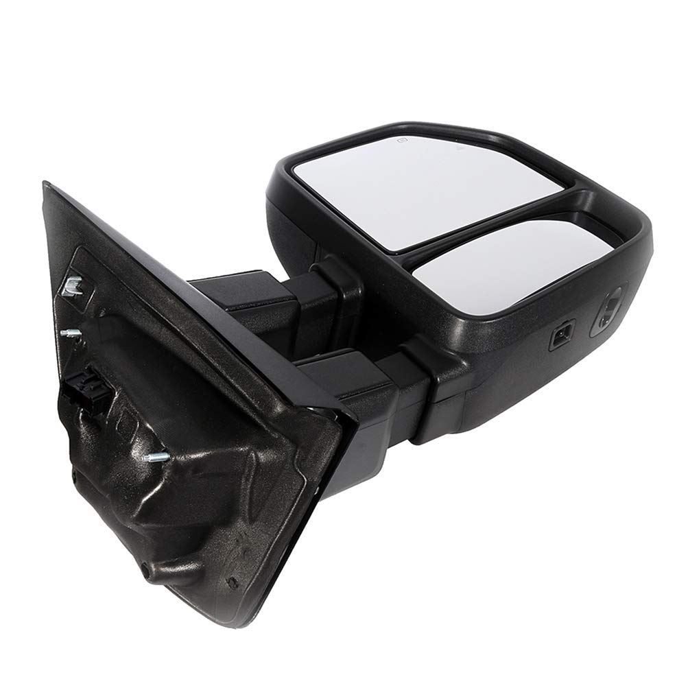 2017-2019 Ford F250 F350 F450 Super Duty Towing Mirrors - Power Heated with Turn Signal, Auxiliary Lights & Temperature Sensor | Perfect for Heavy-Duty Towing, Off-Roading & Winter Driving