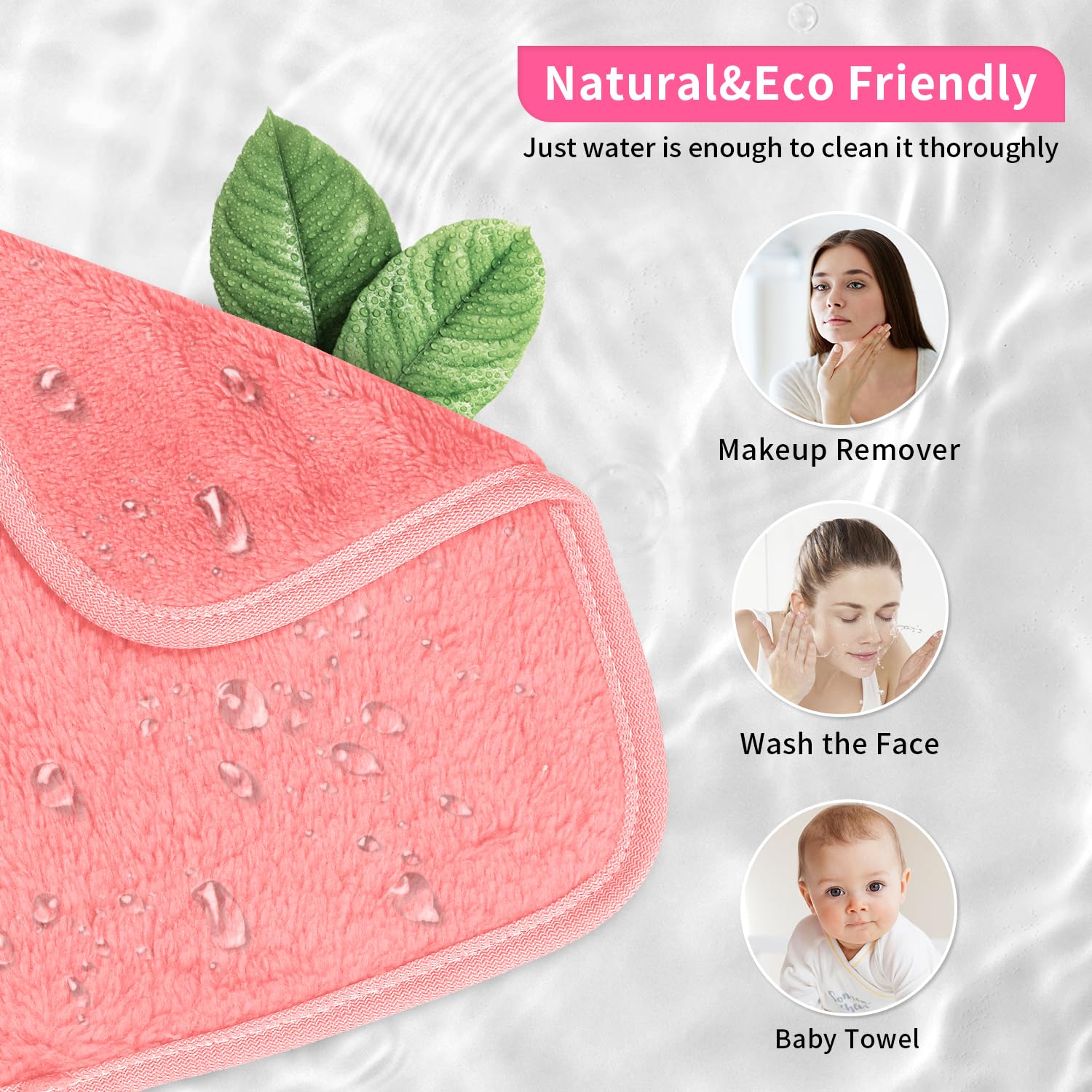 **12 Pack Reusable Makeup Remover Cloths - 6.5