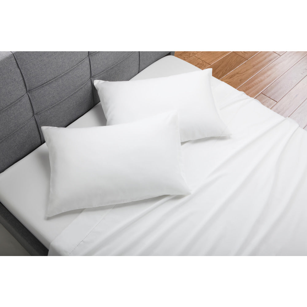 Premium 1200 Thread Count Cotton Rich Bed Sheet Set - Queen Size, White - Ultra Soft & Breathable for a Comfortable Night's Sleep - Perfect for Master Bedroom, Guest Room, or Luxury Hotel Use