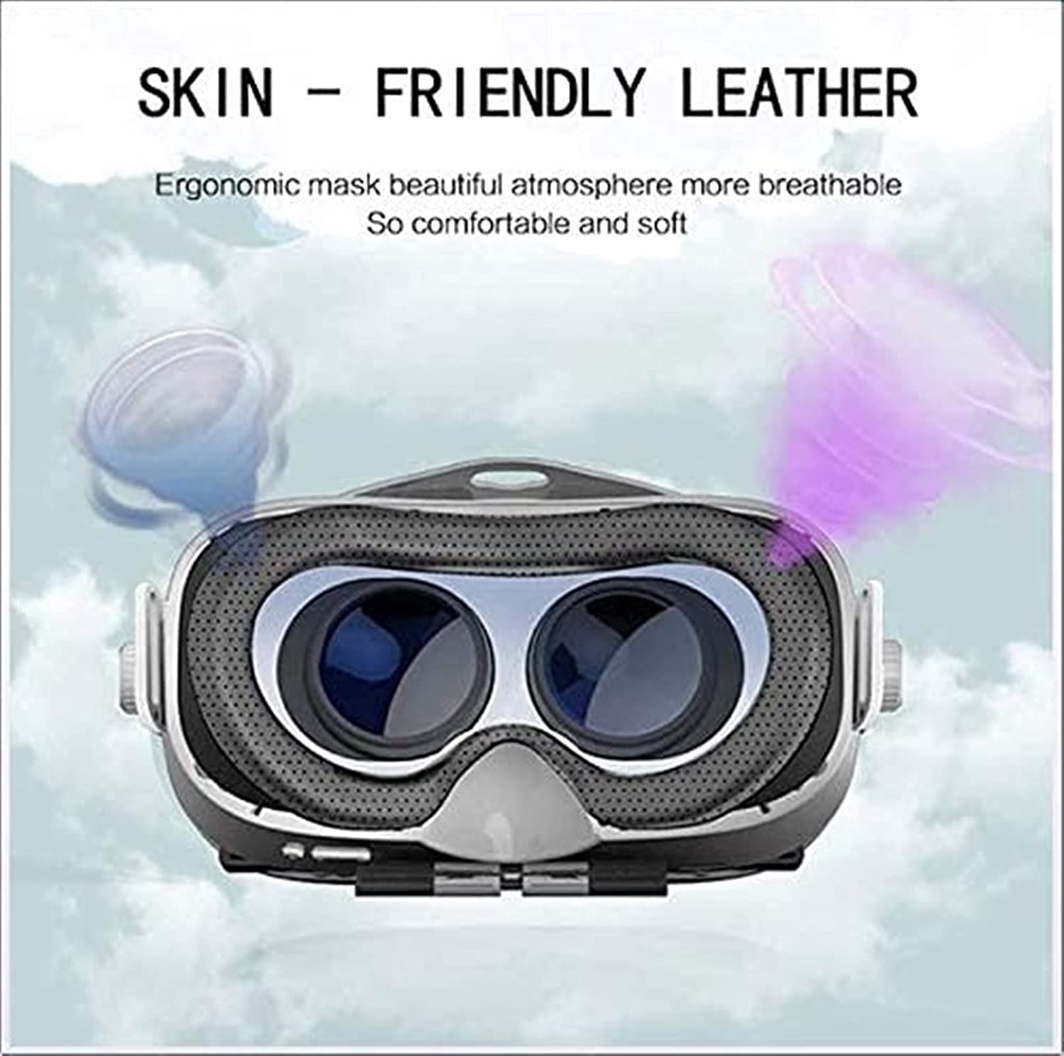 VR Headset 3D Virtual Reality Glasses for Movies & Games - Compatible with iPhone & Android Phones, 2K Anti-Blue Light Lenses, Adjustable IPD & Focus - Portable VR Goggles for Home Entertainment, Gaming & Travel