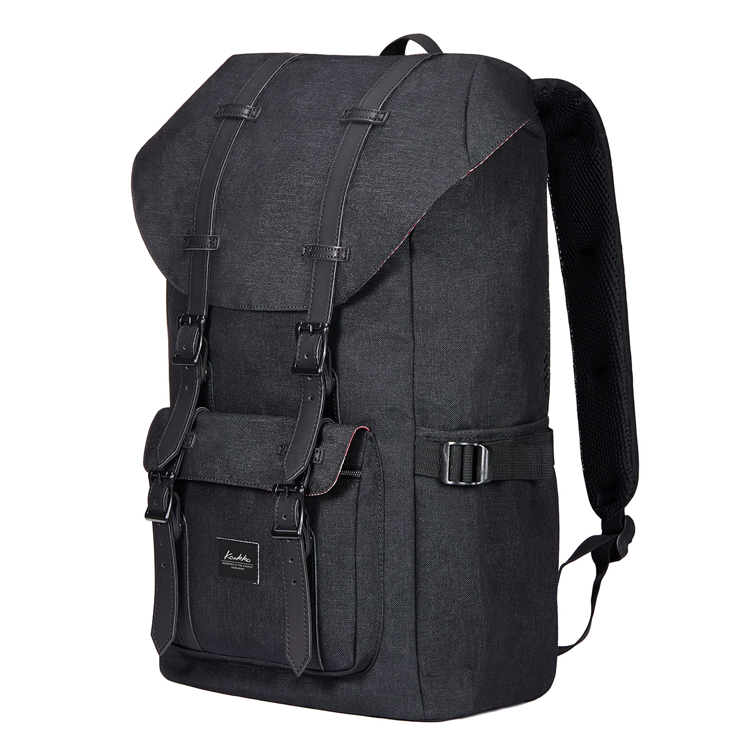 Waterproof Travel Laptop Backpack for Men & Women - Durable 15.6 Inch Laptop Rucksack with USB Charging Port - Lightweight School Backpack for College, Business Trips & Outdoor Adventures (Linen Black)