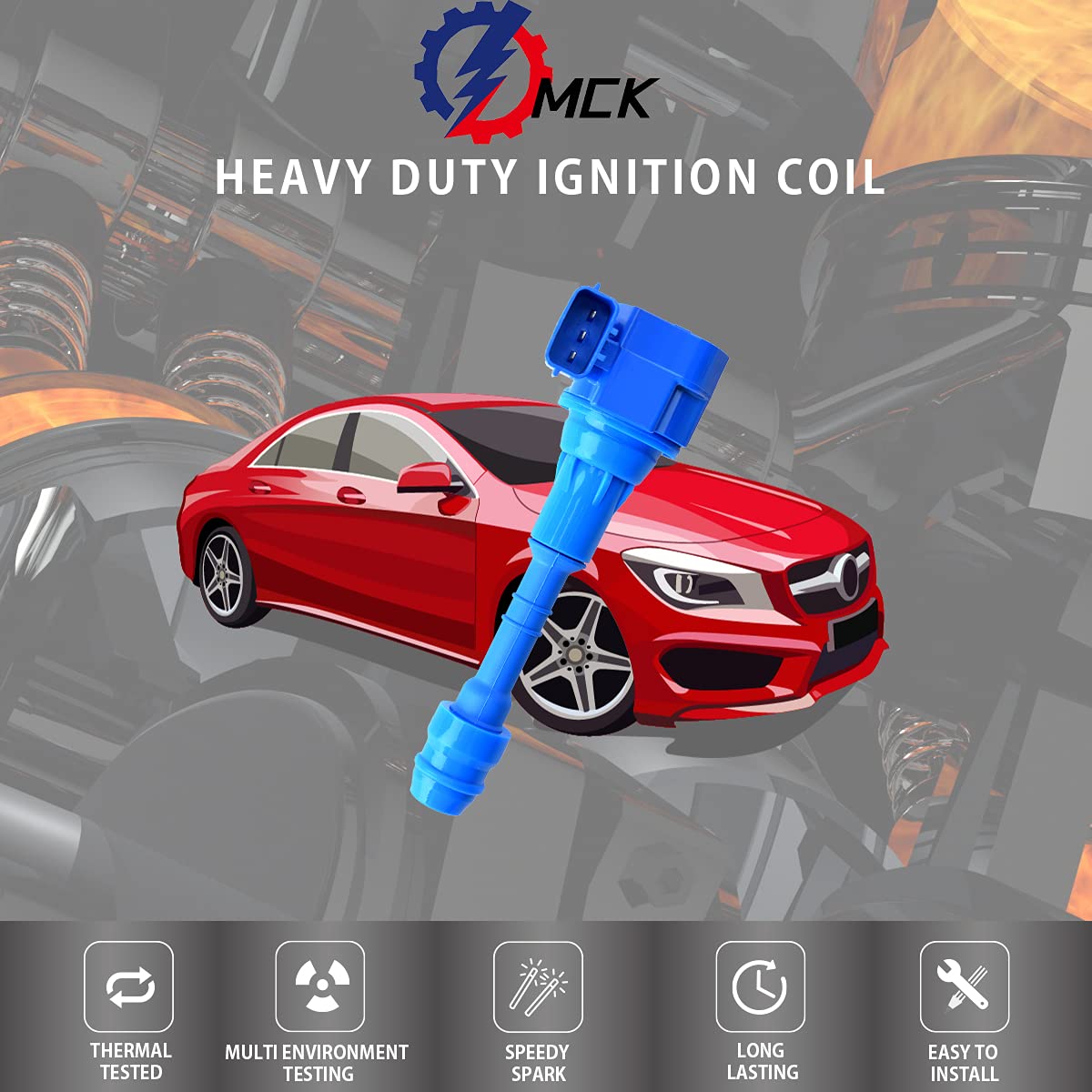 6-Piece MCK Direct Ignition Coil Pack - Compatible with Nissan Altima/Frontier/Maxima/Murano/Pathfinder, Infiniti I35/QX4, Suzuki Equator (2001-2015) 3.5L 4.0L Engines - Reliable Performance for Smoother Starts & Better Fuel Efficiency