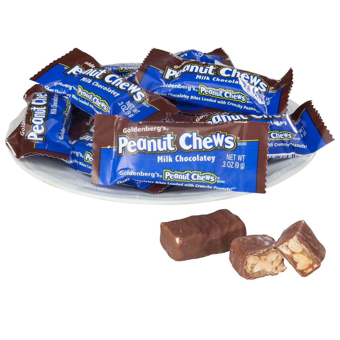 Goldenberg's Dark Chocolate Peanut Chews - Milk Chocolatey Candy Bars with Crunchy Peanuts - Bulk Assorted Mini Chewy Bites - Perfect for Holidays, Parties, Gifts & Celebrations - Great for Office Snacks, Movie Nights & Dessert Platters (4 Pounds)