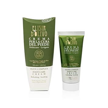 Erbario Toscano Olive Complex Foot Cream 100ml - Moisturizing & Repairing Foot Care for Dry Cracked Heels - Perfect for Pedicures, Spa Treatments & Daily Foot Care Routine