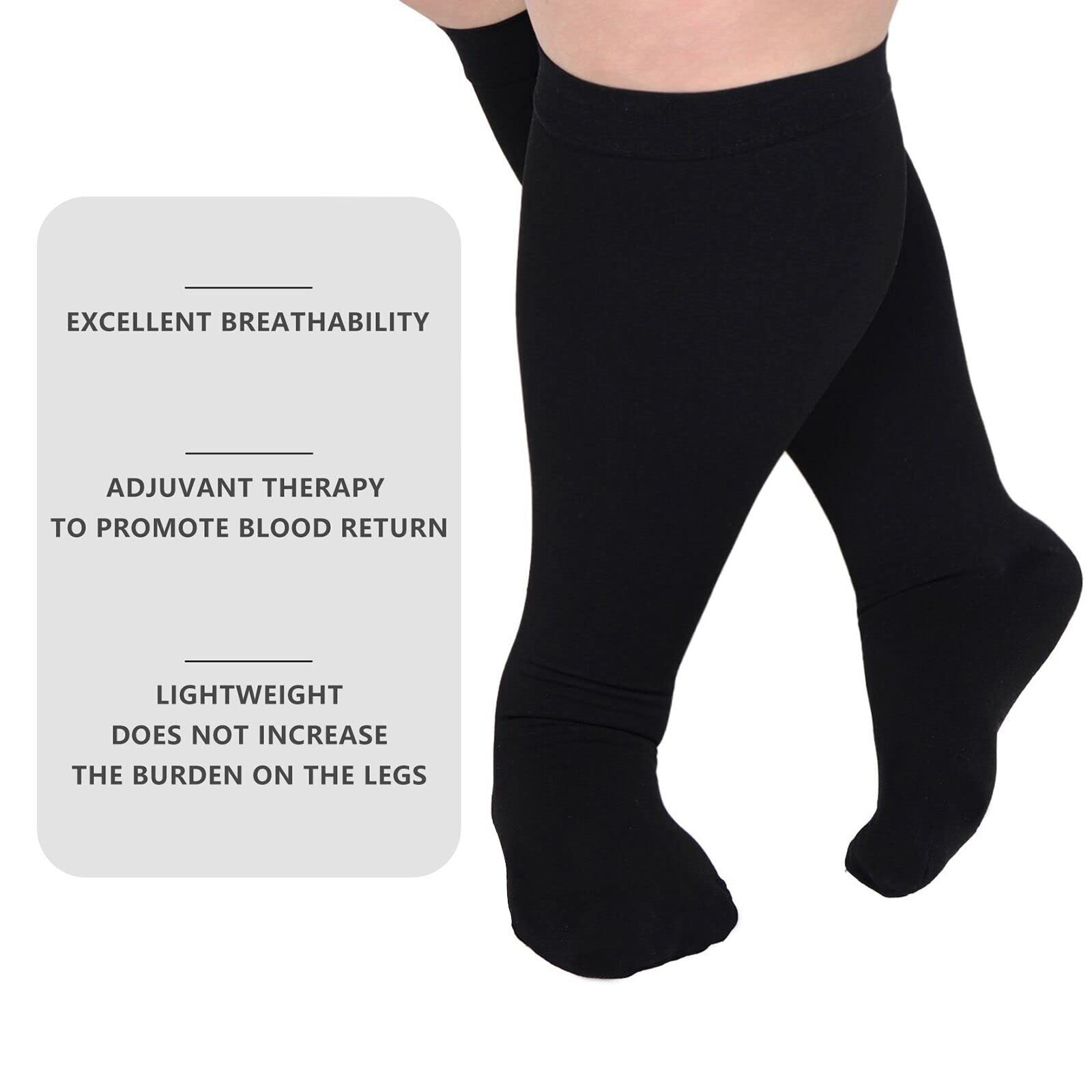 **Best Compression Socks for Women & Men - Plus Size & Wide Calf Support - Extra Large Medical & Athletic Socks for Running, Travel & Recovery**