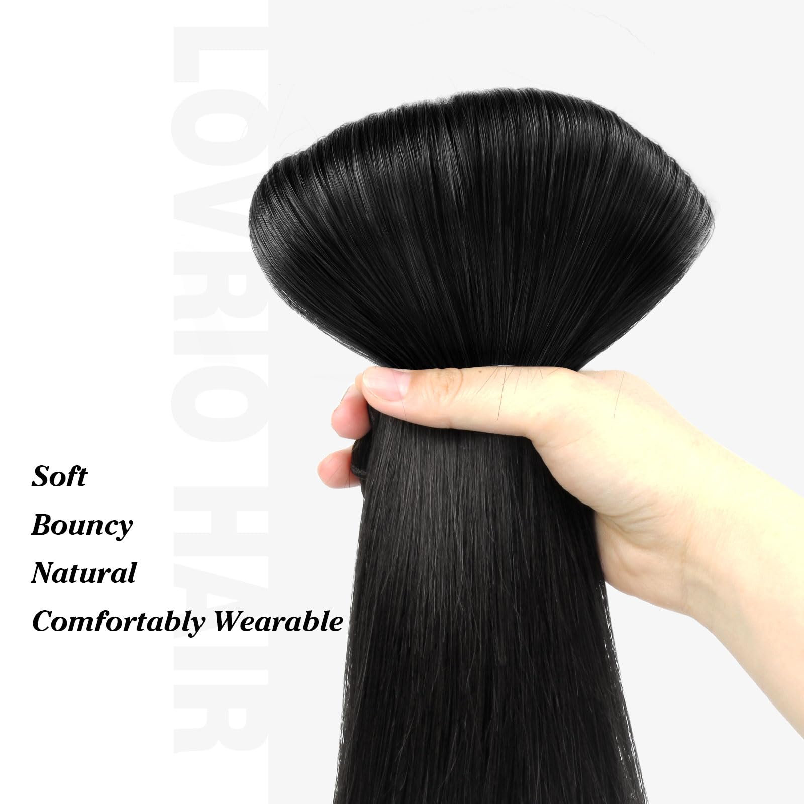 Premium 9A Grade Jet Black Virgin Human Hair Extensions - 18 Inch Clip-In 7-Piece Set (120g, 18 Clips) for Thick & Full Volume - Perfect for Styling, Parties & Everyday Glam