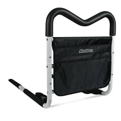 MedPro™ MGrip Contoured Bedside Safety Rail for Elderly - Adjustable Bed Assist Handle for Seniors & Disabled - Home Healthcare Equipment for Fall Prevention & Mobility Support (Ideal for Hospitals, Nursing Homes & Home Care)