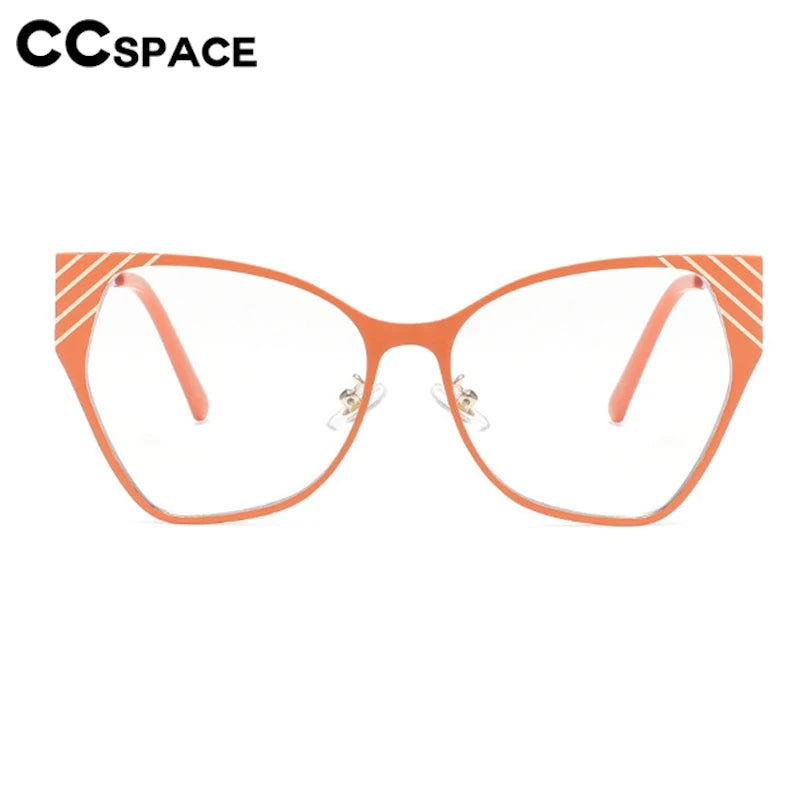 CCspace Women's Full Rim Square Butterfly Alloy Eyeglasses - Stylish Lightweight Metal Frame Glasses for Women, Perfect for Reading, Working & Fashion Accessories