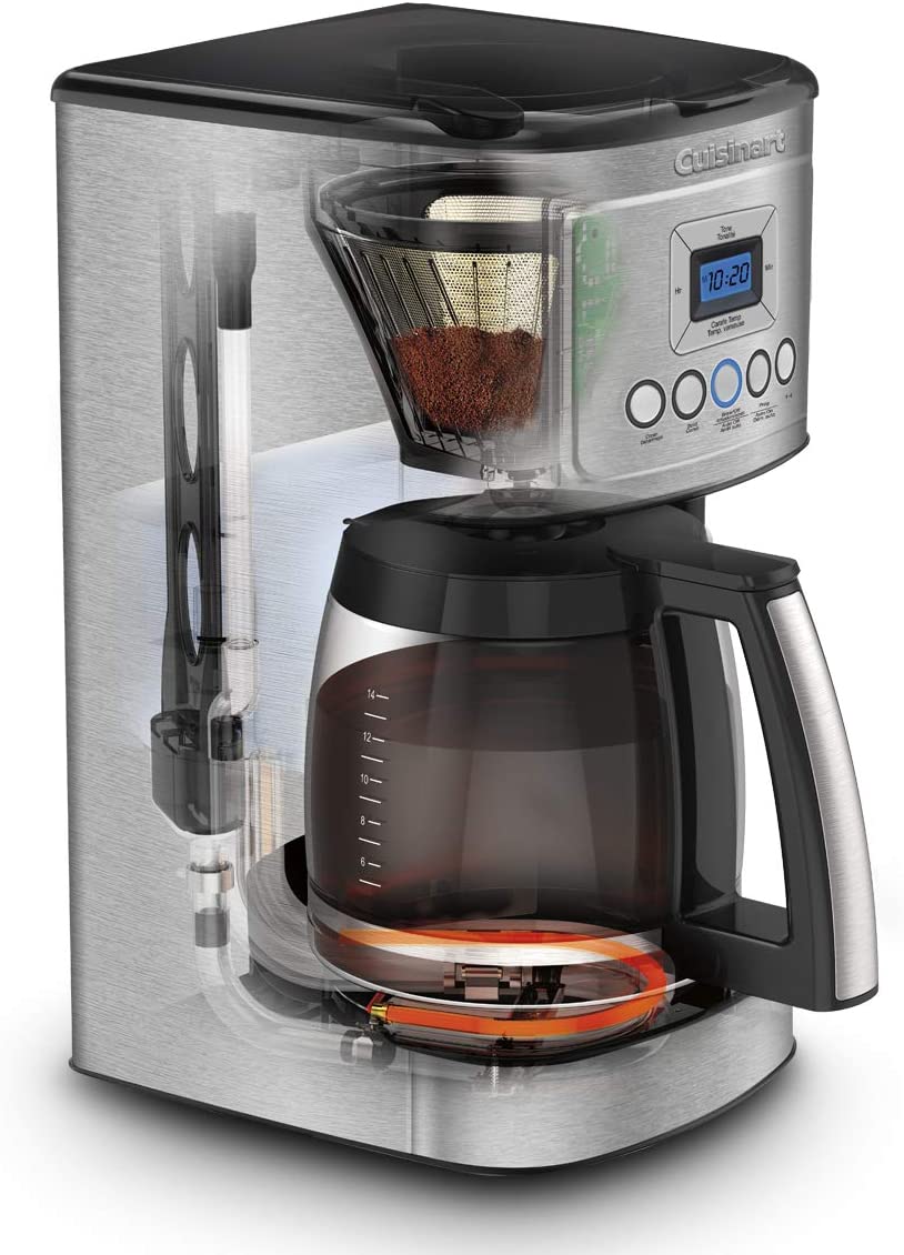 Cuisinart DCC-3200C 14-Cup Programmable Coffee Maker in Silver – Perfect for Home, Office & Entertaining – Auto Brew & Keep Warm Feature