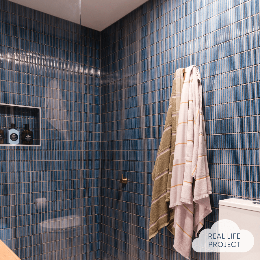 Vintage Blue Kit Kat Mosaic Tile - Handmade Ceramic Wall & Floor Tiles for Kitchen Backsplash, Bathroom, and Pool Designs | Coogee Collection