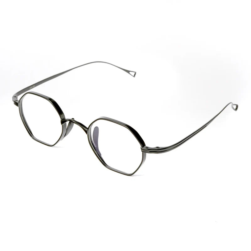 Aimee Unisex Full Rim Small Hexagon Titanium Eyeglasses 112152 - Lightweight & Durable Frame for Men & Women - Perfect for Reading, Work & Fashion Accessories