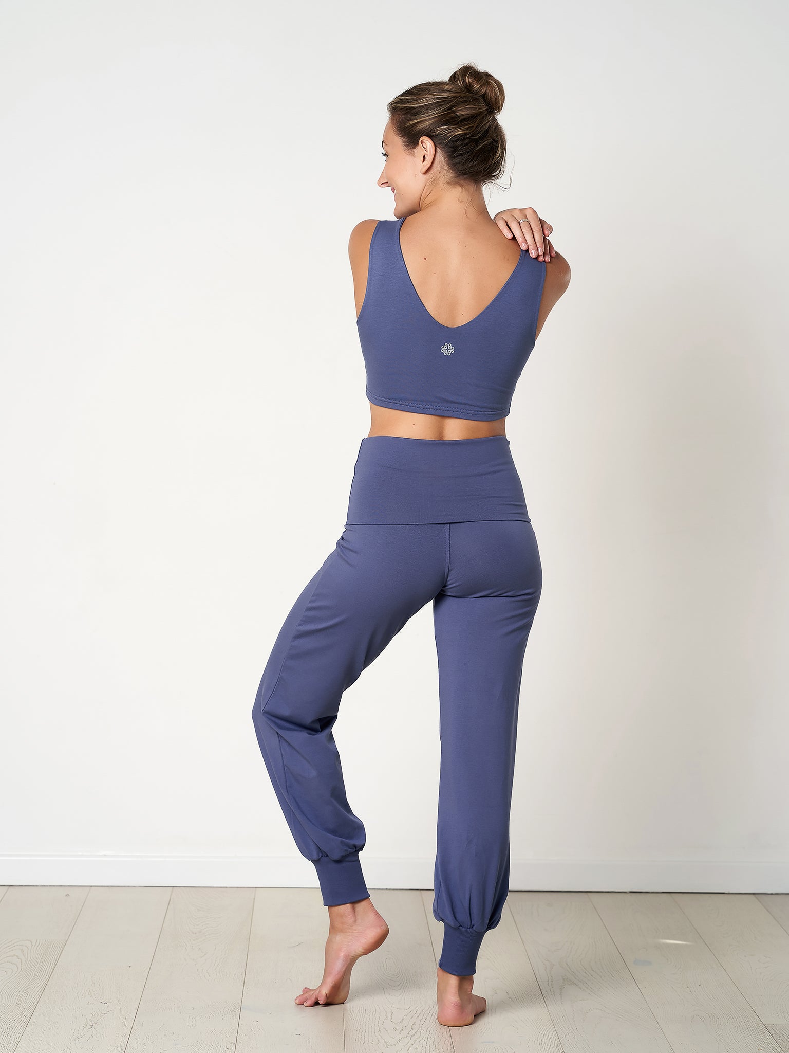 Gossypium Aspire Harem Pants - Soft Cotton Boho Lounge Pants for Women in Indigo | Perfect for Yoga, Meditation & Relaxation at Home