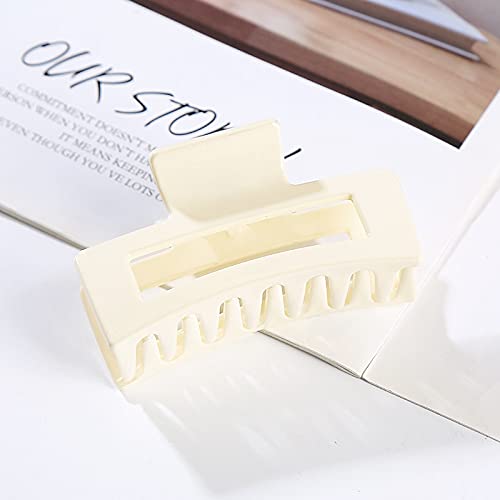 SOWUNO 6PCS Acrylic Hair Claw Clips - Non-Slip Large Hair Barrettes for Women, Thick & Thin Hair, Elegant Solid Colors - Perfect for Salon, Home, and Everyday Hairstyling