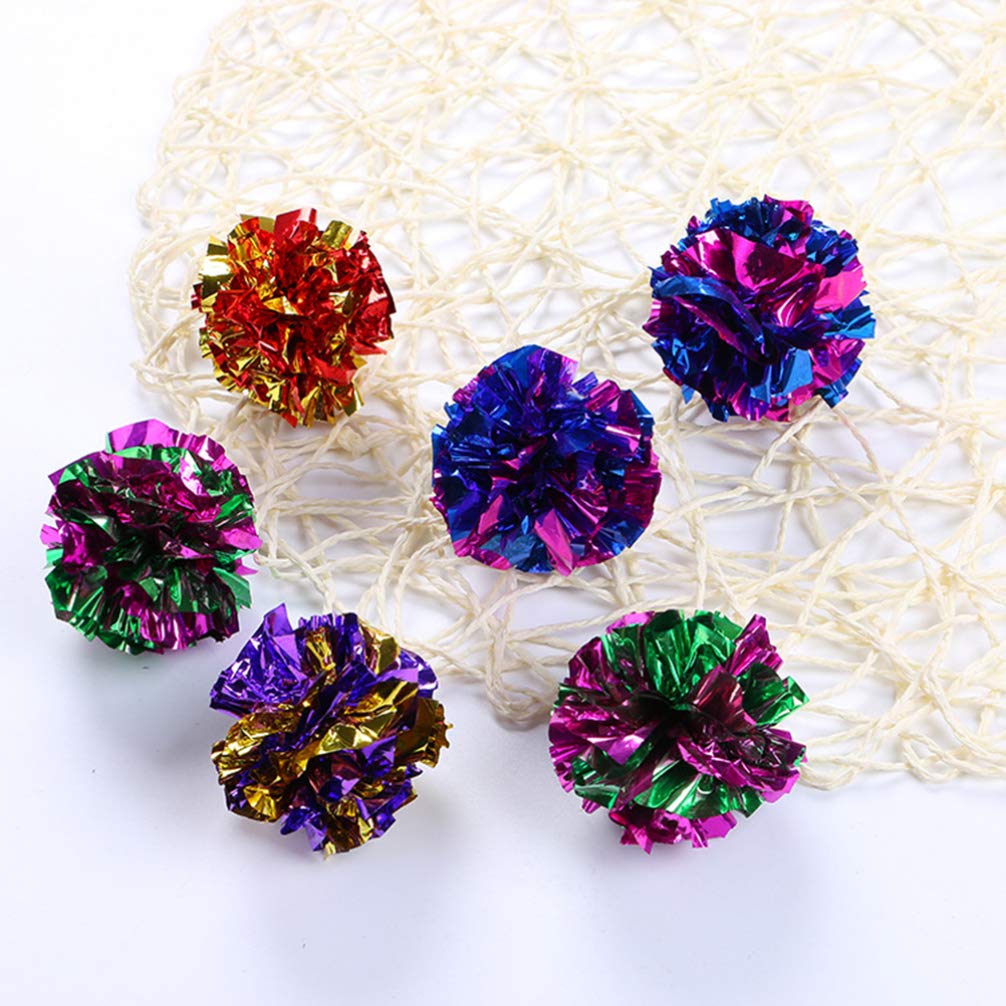 36 Pcs Crinkle Cat Toys Balls - Colorful Interactive Pet Toys for Indoor Cats, Kittens - Fun Crinkly Paper Flower Balls for Playtime, Exercise & Stress Relief