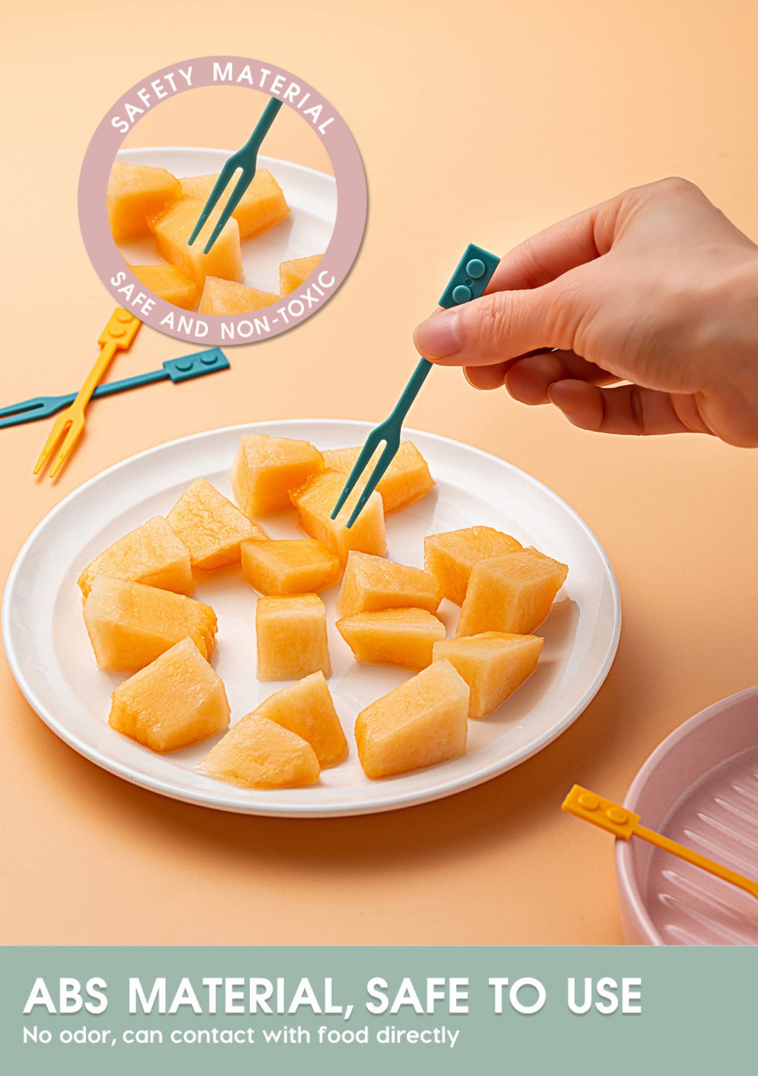 Uneed Colored Disposable 2-Prong Plastic Cocktail Forks - 36-Pack Reusable Appetizer Forks for Charcuterie, Cheese, Candy, Desserts - Fun & Kid-Safe Mini Picks for Parties, Weddings, Picnics & Home Entertaining