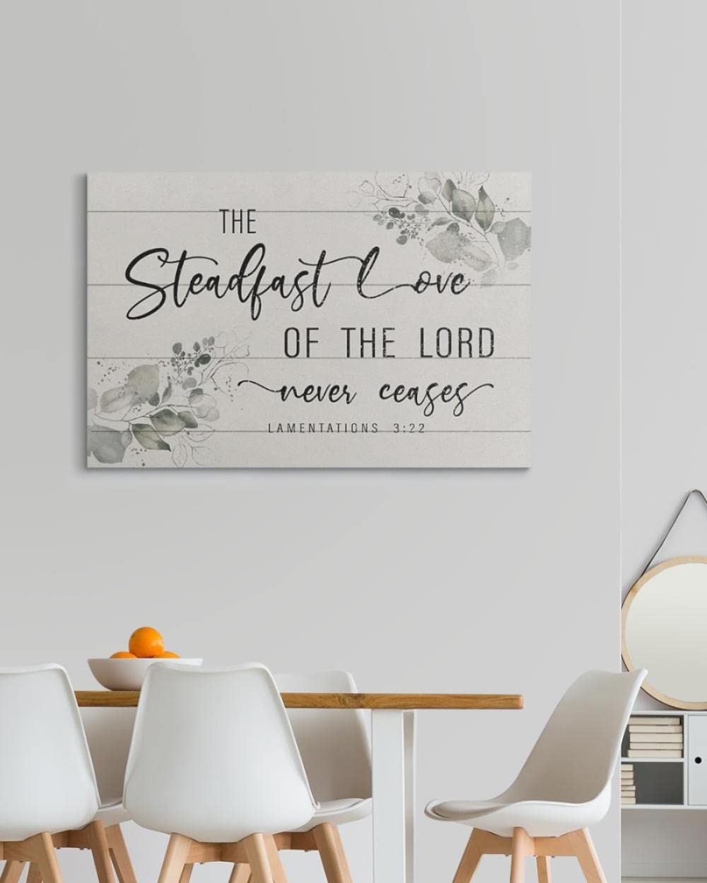 Jesus Wall Art - The Steadfast Love of The Lord Never Ceases Canvas Print | Christian Home Decor | Bible Verse Canvas Art for Living Room, Bedroom & Church