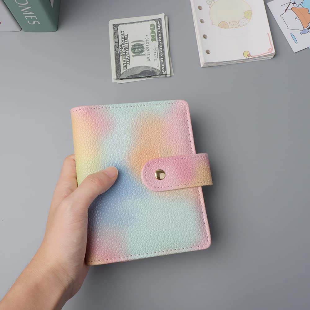 Premium PU Leather A7 Binder - Pink 6-Ring Refillable Notebook Cover with Metal Snap Closure | Budget Planner, Loose-Leaf Organizer for School, Office & Personal Planning