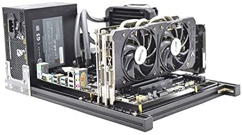 ATX PC Computer Case - Open Air Frame Overclocking Motherboard Test Bench with Aluminum Base | Lightweight & Easy Disassembly | Perfect for PC Builders, Gamers & Hardware Testing