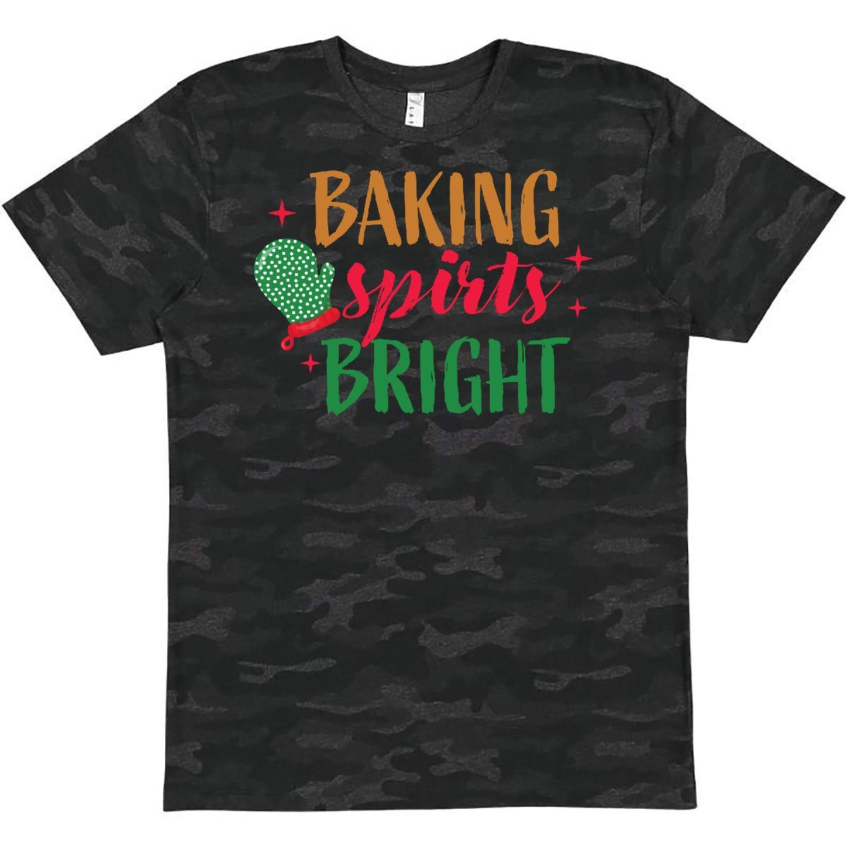 Inktastic Christmas Baking Spirits Bright Green Oven Mitt T-Shirt - Festive Holiday Cooking Apparel for Baking Enthusiasts & Christmas Gift Ideas