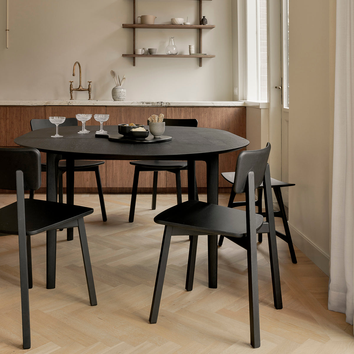 Casale Dining Chair - Modern Wooden Kitchen Chairs Set of 2, Comfortable Upholstered Seats for Dining Room, Kitchen, Breakfast Nook & Home Decor