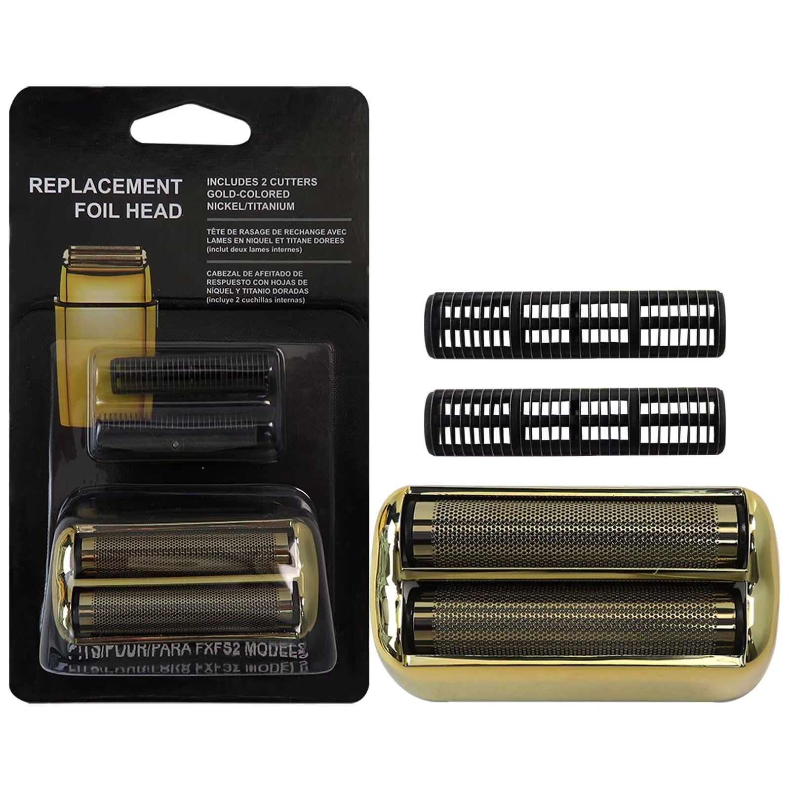 Barberology Electric Shaver Replacement Foil and Cutter Head - Compatible with PRO FXRF2G Razors (Gold) | Double Foil Shaver Replacement for Smooth Shaving | Perfect for Home Grooming & Professional Barbershops