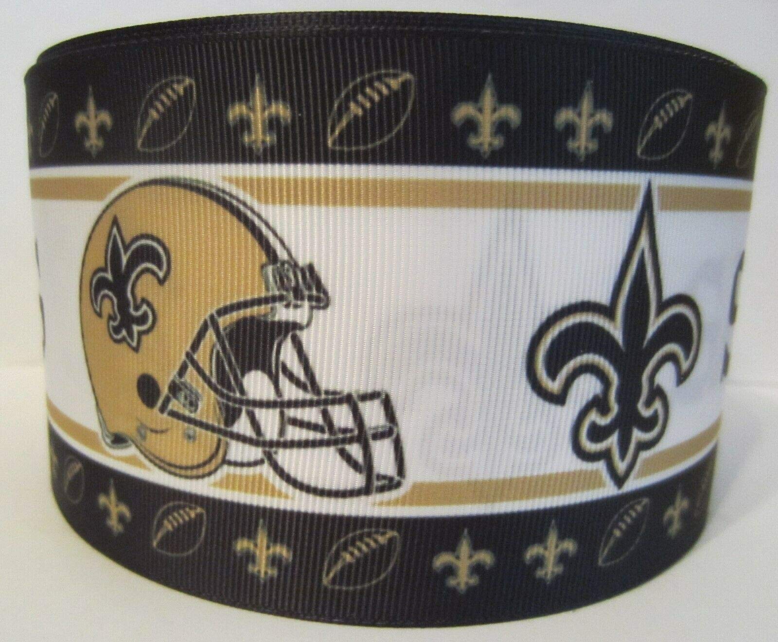 3 Inch x 3 Yards Grosgrain Ribbon with Saints Print - Perfect for Hair Bows, DIY Crafts, Gift Wrapping & Party Decorations | Free Shipping | Great for Weddings, Baby Showers & Holiday Projects