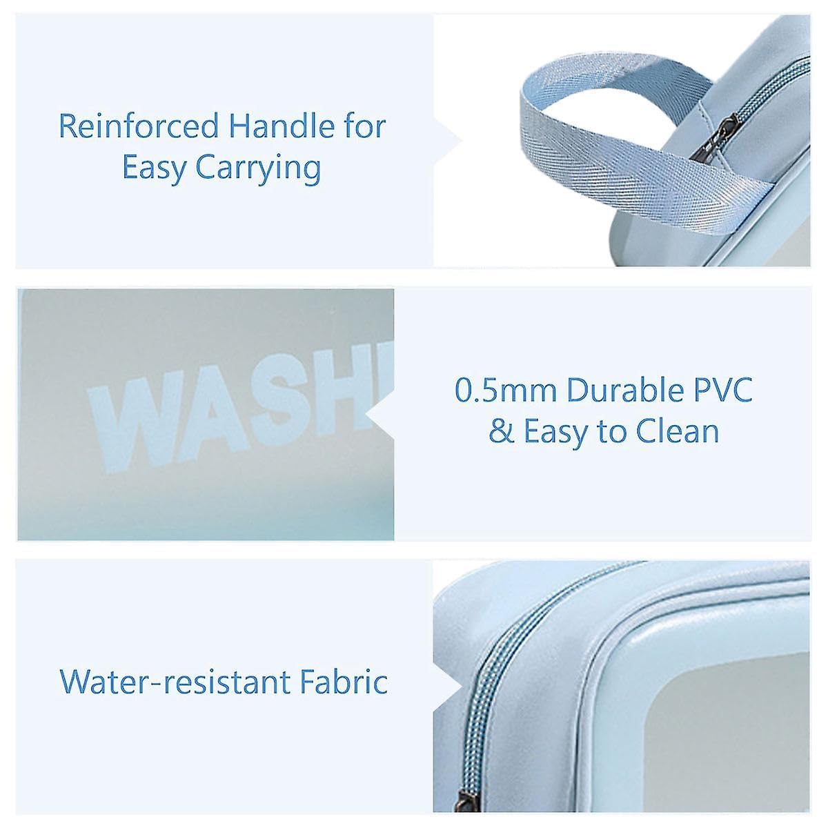 **Apophis Leather Travel Makeup Pouch Set - Waterproof Cosmetic Organizer Bag for Women & Girls, Toiletry Storage Kit (Blue) - Perfect for Travel, Gym, and Daily Essentials**