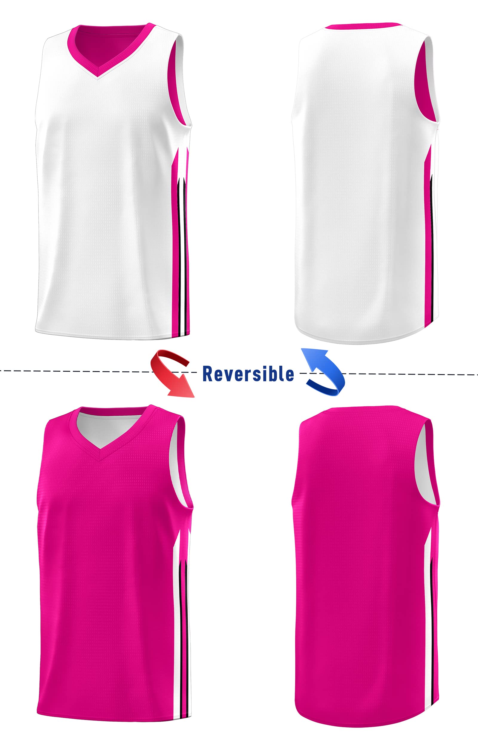 Men's Reversible Basketball Jersey - Team Uniform for Sports & Hip Hop