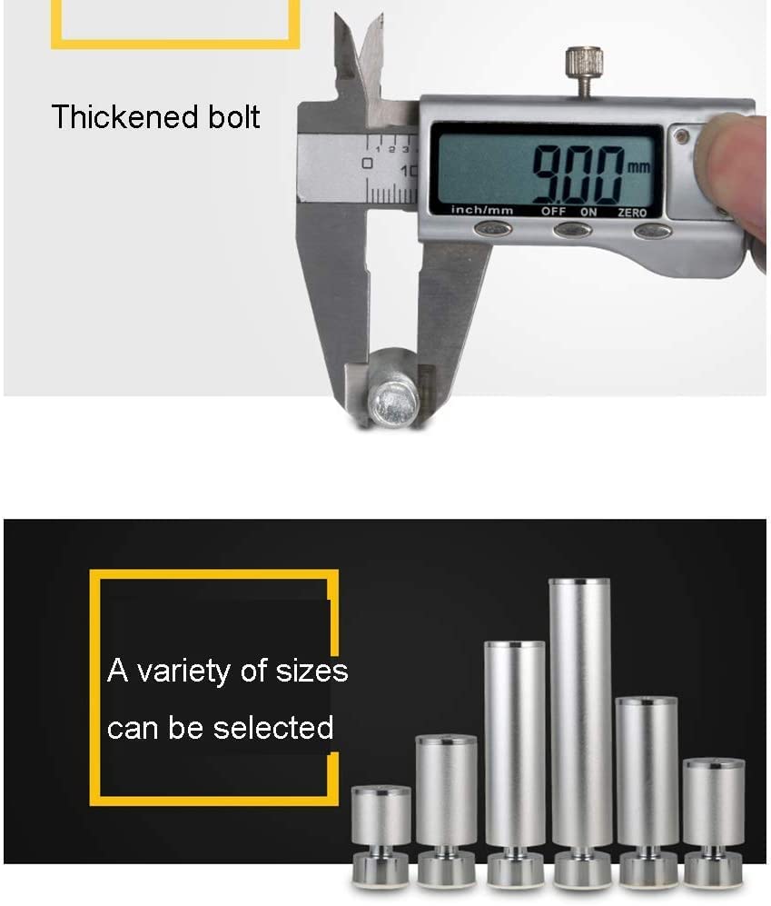 Adjustable Aluminum Alloy Furniture Legs - 8cm Round Metal Table Legs, Sofa Legs, Couch Legs, Desk Legs & Bed Risers (4pcs) - Perfect for Home Office, Living Room & Bedroom Furniture Replacement and Height Adjustment