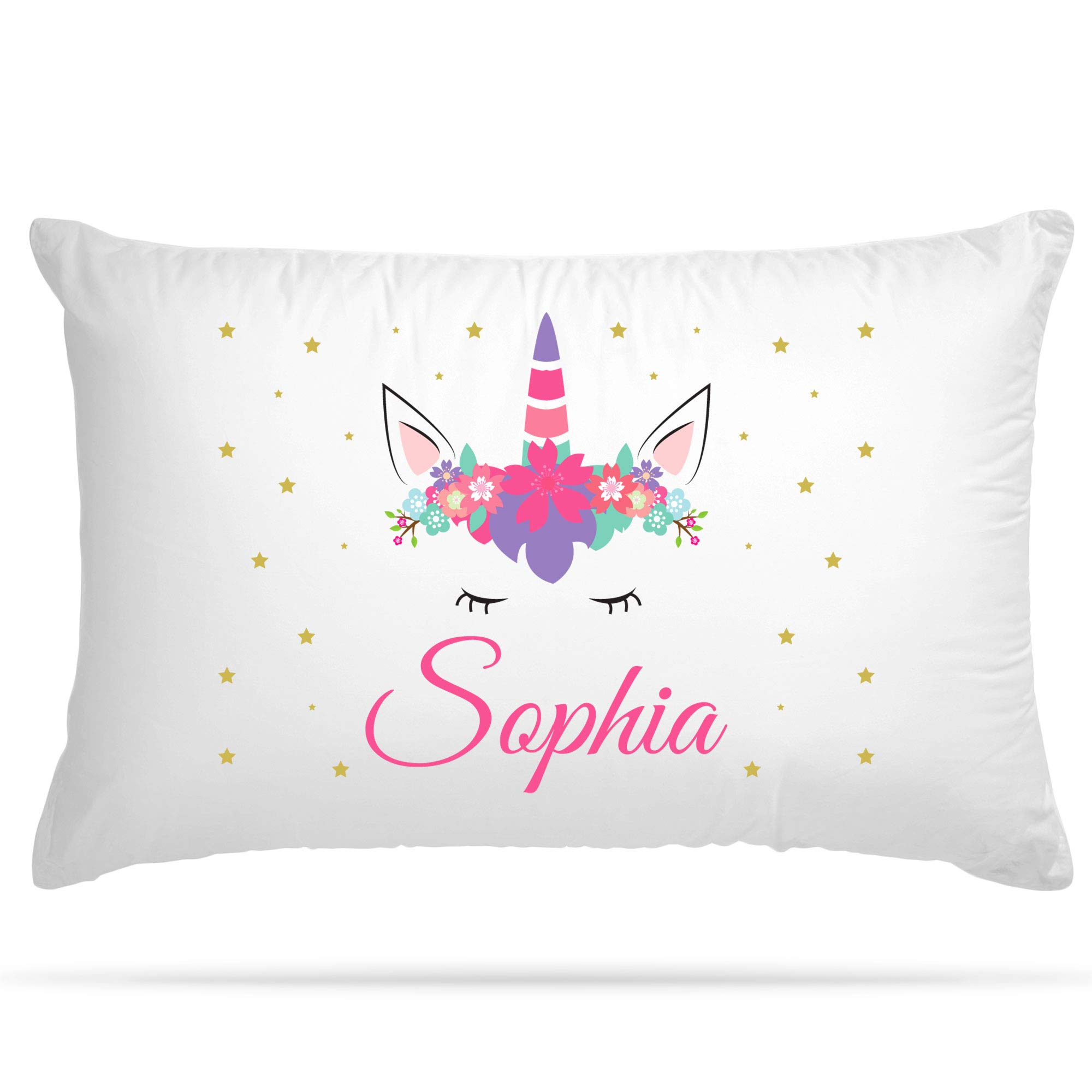 Customized Cute Unicorn Head Pillow Case - Personalized Sleepover Party Gift for Girls, Soft Home Decor & Birthday Decoration - Perfect for Kids' Room, Bedroom Decor, and Sleepover Parties