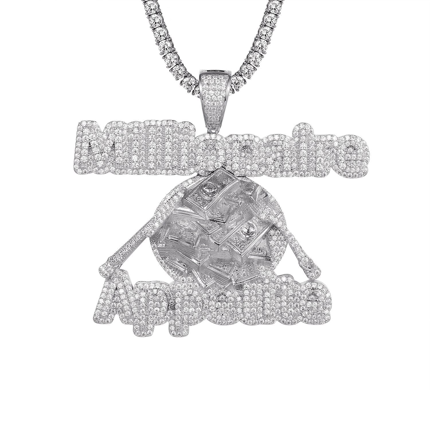 Luxury Men's Millionaire Dollar Plate Custom Designer Pendant Chain - Perfect for Gifts, Parties & Hip-Hop Fashion Accessories