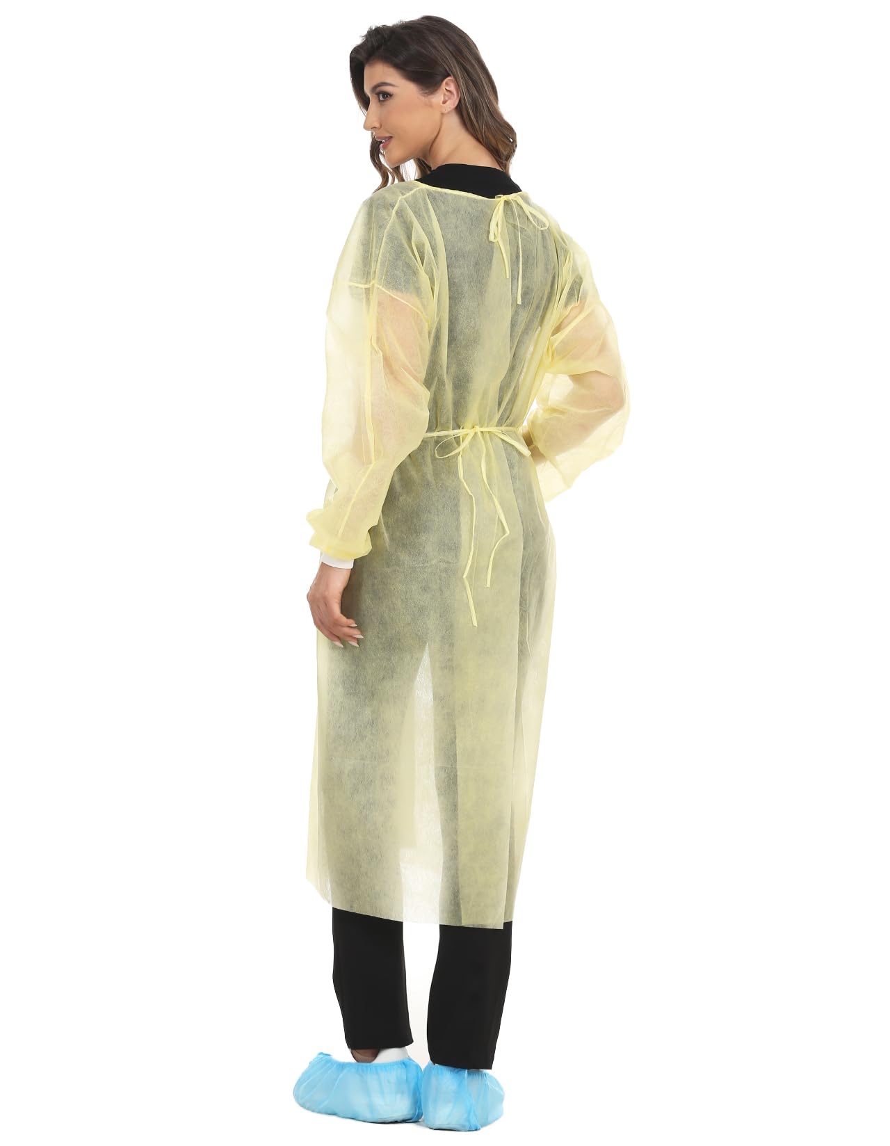 Disposable Isolation Gown - Polypropylene Medical Gowns with Elastic Knit Cuff & Long Sleeves - Waterproof PPE for Hospitals, Clinics & Home Care (50-Pack) - Ideal for Healthcare Workers, Nursing Homes & Pandemic Protection