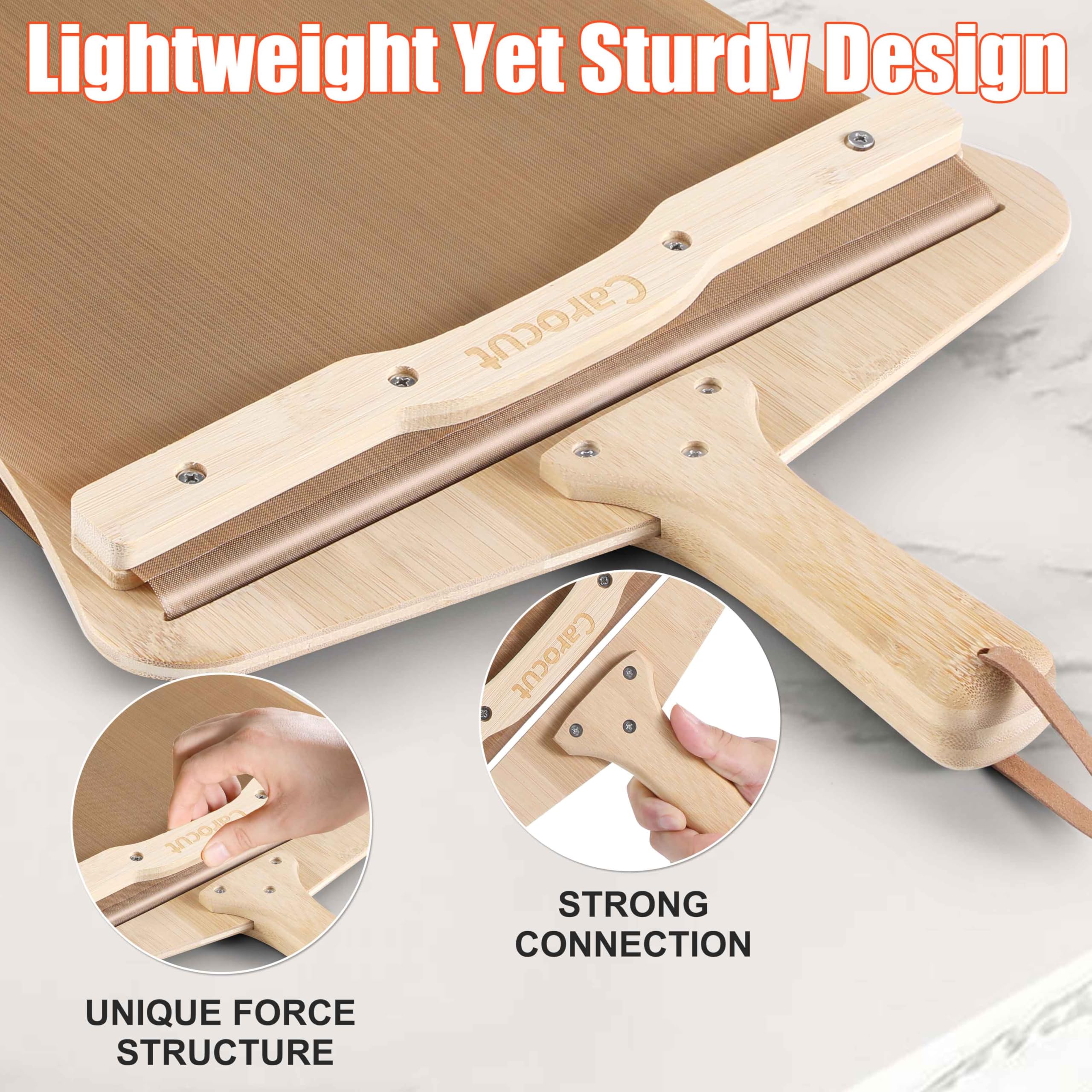 Non-Stick Sliding Pizza Peel with Detachable Bamboo Handle - 22